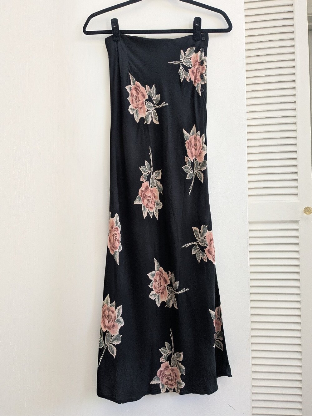 90s VTG Floral Black Skirt